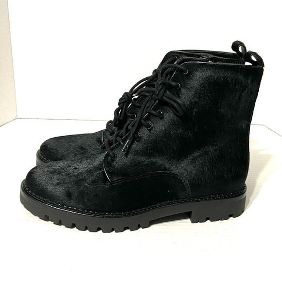 VINCE WOMENS CABRIA LUG 2 CALF HAIR COMBAT & LACE-UP BOOTS 8 - Picture 5 of 14